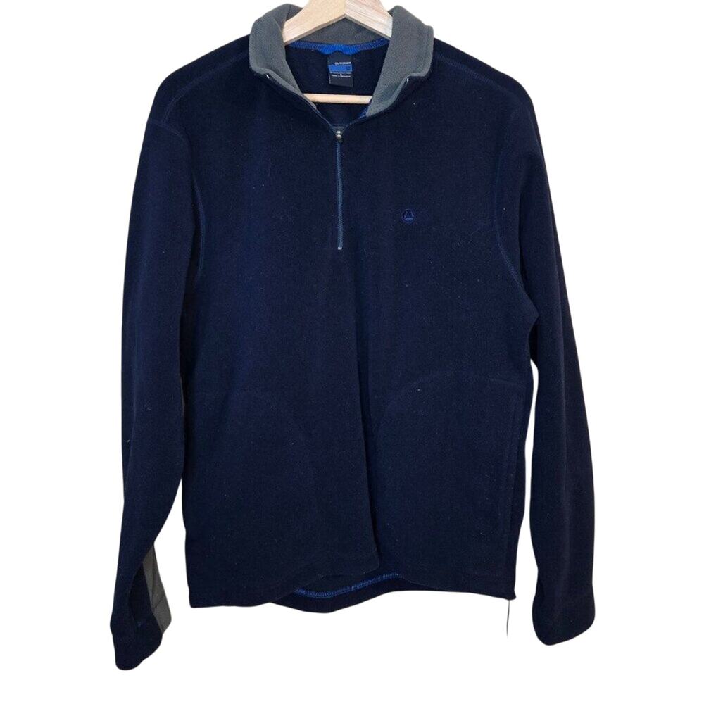 Old Navy Small Men's Navy Blue & Gray Fleece Quarter-Zip [0327]